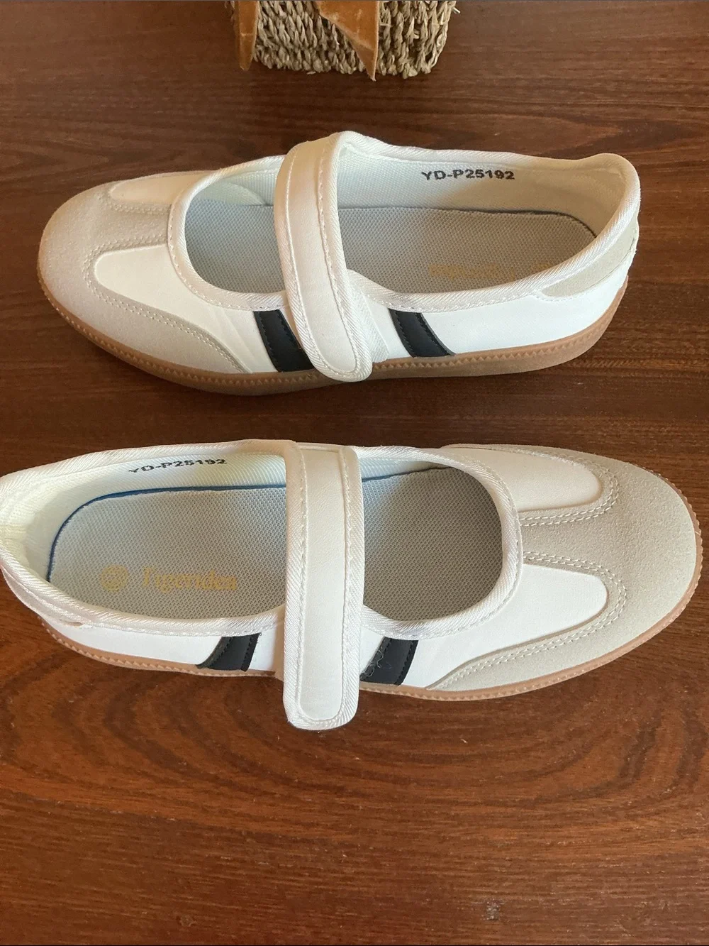 White Mary Jane Sneakers with Velcro Strap